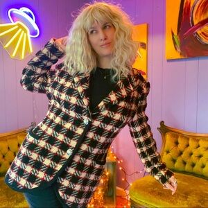 Vintage 1990s N&B Classic Wool and Mohair Plaid Jacket